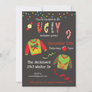 Invitación Navidades de vacaciones Personalizar suéter feo