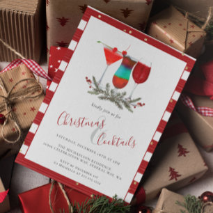 Invitación Navidades de vacaciones y bebidas Fiestas de cócte