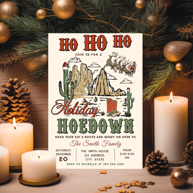 Invitación Navidades de Vaquero del Oeste Fiesta del Hoedown (Subido por el creador)