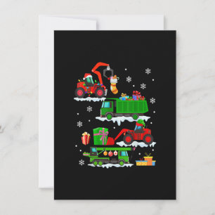Invitación Navidades de vehículos de construcción Camiones ro