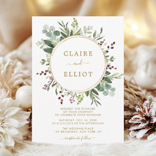 Invitación Navidades de Verdor Botánico Boda de Oro Feriado