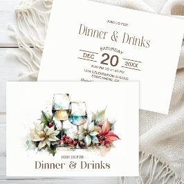 Invitación Navidades de Vidrio Cena y Bebidas