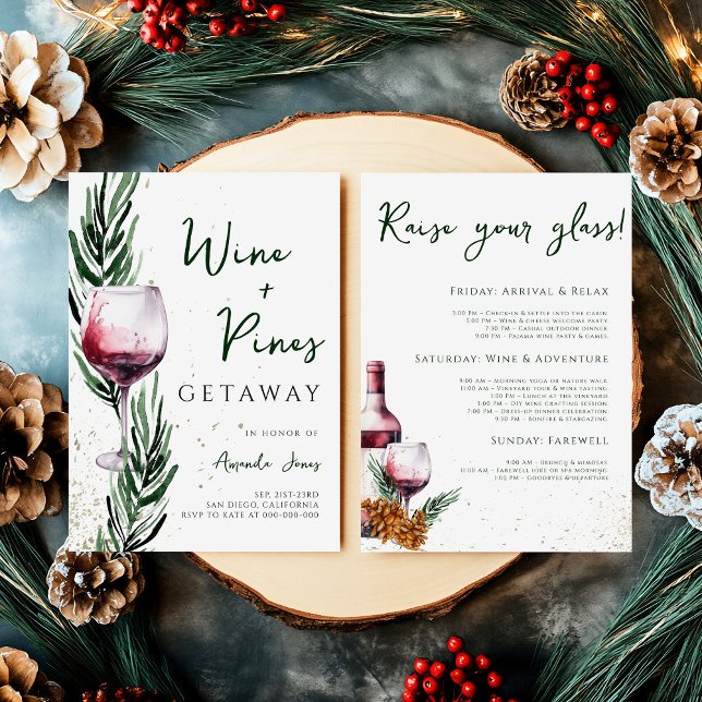 Invitación Navidades de vino y de oro Bachelorette Weekend (Subido por el creador)