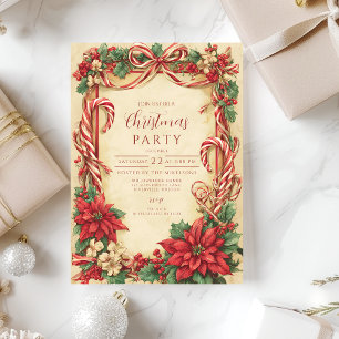 Invitación Navidades de Vintage Candy Cane