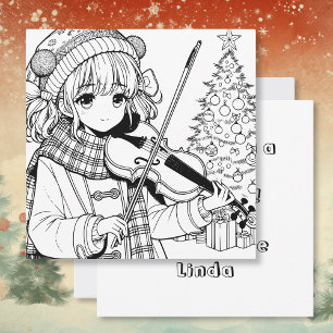 Invitación Navidades de Viola de Anime Chica