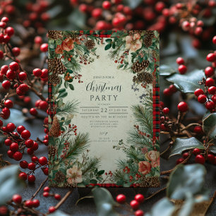 Invitación Navidades de Winter Berry Pine