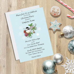 Invitación Navidades de Winter Chickadee