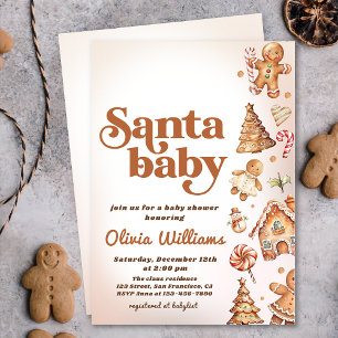 Invitación Navidades de Winter Cookie Santa Baby Shower