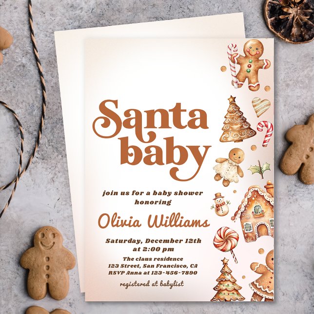 Invitación Navidades de Winter Cookie Santa Baby Shower (Subido por el creador)