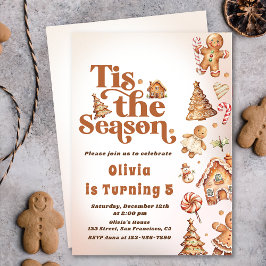 Invitación Navidades de Winter Gingerbread Fiesta de Cumpleañ
