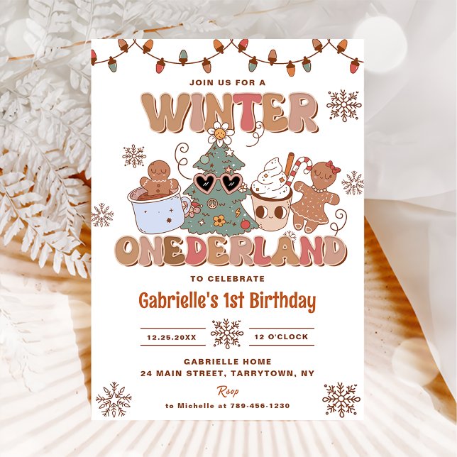 Invitación Navidades de Winter Onderland Groovy Fiesta de Cum (Subido por el creador)