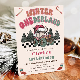 Invitación Navidades de Winter ONEderland Truck Primer cumple