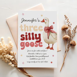 Invitación Navidades de Winter Silly Goose se tragan el terce