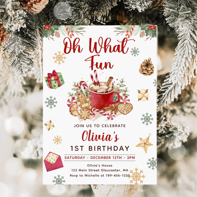 Invitación Navidades de Winter Snow Gingerbread Cookie Cumple (Subido por el creador)
