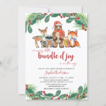 Navidades de Winter Woodland Animals Baby Shower