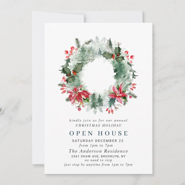 Invitación Navidades de Wreath paisajistas HOLIDAY OPEN HOUSE (Anverso)