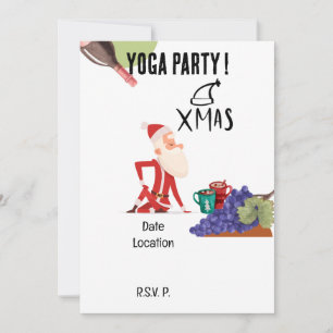 Invitación Navidades de yoga instructor de Santa Claus