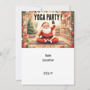 Invitación Navidades de yoga instructor de Santa Claus