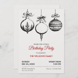 Invitación Navidades decoración de baloncesto cumpleaños