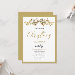 Invitación Navidades decorativos de Festividad de Swirls