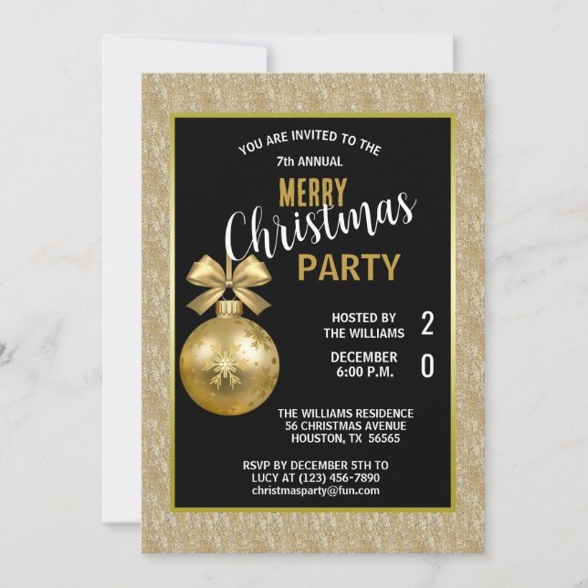 Invitación Navidades decorativos elegantes (Anverso)