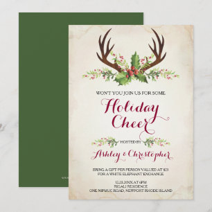 Invitación Navidades Deer Antler