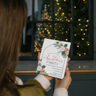 Invitación Navidades del acuerdo de Navidades de acuarela