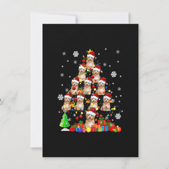 Invitación Navidades del Árbol de Navidad Santa Cavapoo ilumi (Anverso)