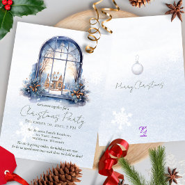 Invitación Navidades del Arco de Vista de Pino de Agua Foliag