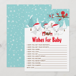 Invitación Navidades Del Ártico Foxes Deseos De La Tierra Par