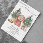 Invitación Navidades del Birthday Boho Teddy Bear<br><div class="desc">Este diseño puede ser personalizado en el área proporcionada cambiando la foto y/o el texto. O puede personalizarse haciendo clic en Personalizar esta plantilla y, a continuación, eligiendo la opción de hacer clic en el personalizar y eliminando o cambiando el color del fondo, agregando texto, cambiando el color o estilo...</div>