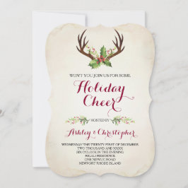 Invitación Navidades del Boho invitan a ~ Rustic Deer Antler