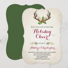 Invitación Navidades del Boho invitan a ~ Rustic Deer Antler