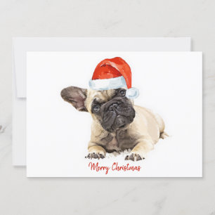 Invitación Navidades del Bulldog francés de Santa Dog matan a