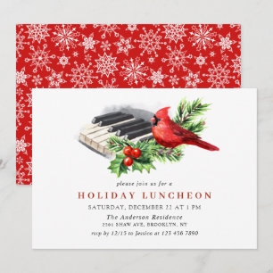 Invitación Navidades del Cardenal Holly Berry HOLIDAY LUNCHEO