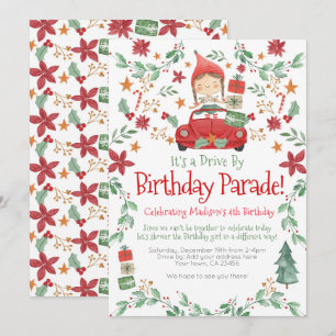 Invitación Navidades del Chica Elf Desfile de cumpleaños