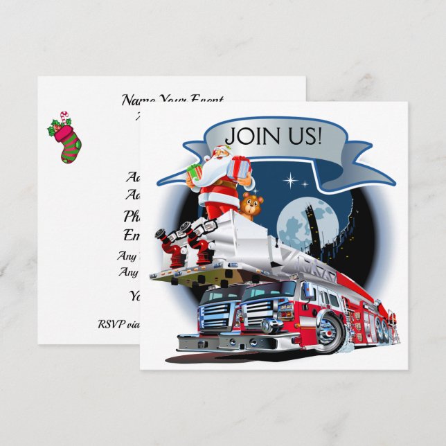 Invitación Navidades del Departamento de Bomberos (Anverso / Reverso)