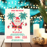 Invitación Navidades del Doodle Tropical Santa Deck the Palms<br><div class="desc">Pase las palmeras con este magnífico doodle de Santa Claus con una hilera de navidades y palmeras isleñas. Perfecto para un fiesta de Navidades de la isla tropical Hawai o Luau. Gran vibración de mediados de siglo. Para realizar más cambios, vaya a Personalizar esta plantilla. En la parte inferior verás...</div>