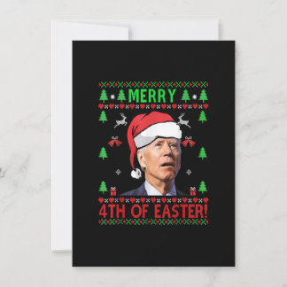 Invitación Navidades Del Funny Joe Biden, De Feliz 4 De Pascu