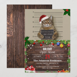 Invitación Navidades del gato Mugshot
