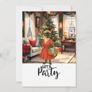 Invitación Navidades del gato siamés ama de casa vamos a Fies