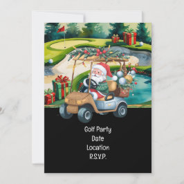 Invitación Navidades del Golf Par tee Golfer Fiesta con Santa
