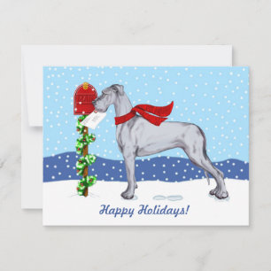 Invitación Navidades del gran danés Mail Blue UC