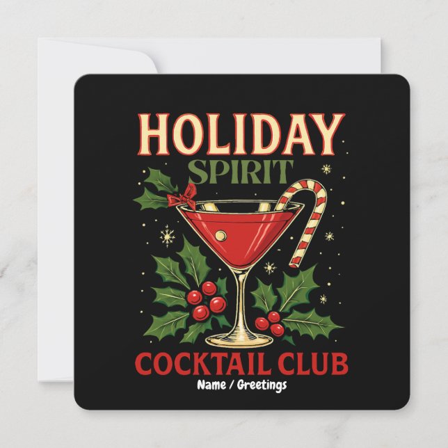 Invitación Navidades del Holiday Spirit Cocktail Club (Anverso)