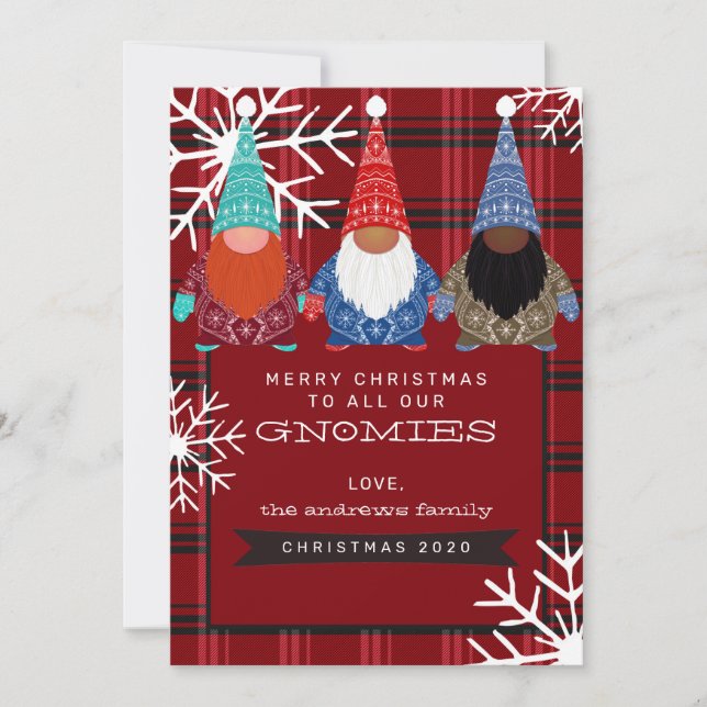 Invitación Navidades del Ilustracion Snowflake en Gnomes (Anverso)