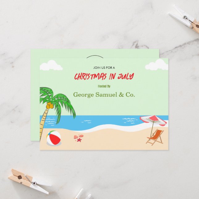 Invitación Navidades del lado del mar en julio Registro de no (Anverso/Reverso In Situ)