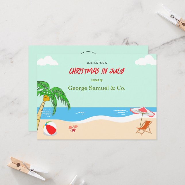 Invitación Navidades del lado del mar en julio Registro de no (Anverso/Reverso In Situ)