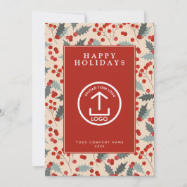 Invitación Navidades del logotipo de empresas de Holly Berry