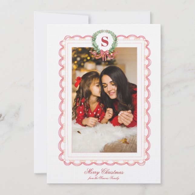 Invitación Navidades del milenio escriben foto de monograma (Anverso)