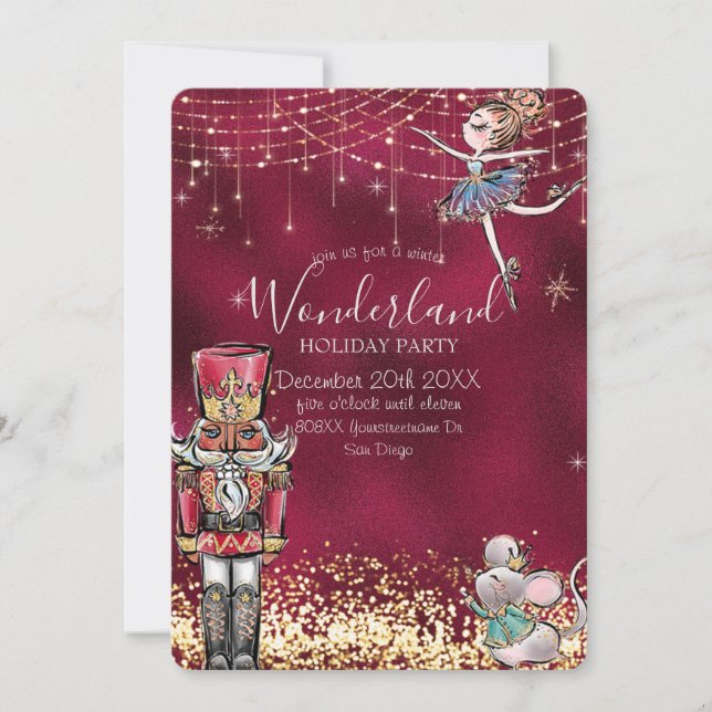 Invitación Navidades del Nutcracker Winter Wonderland en Borg (Anverso)